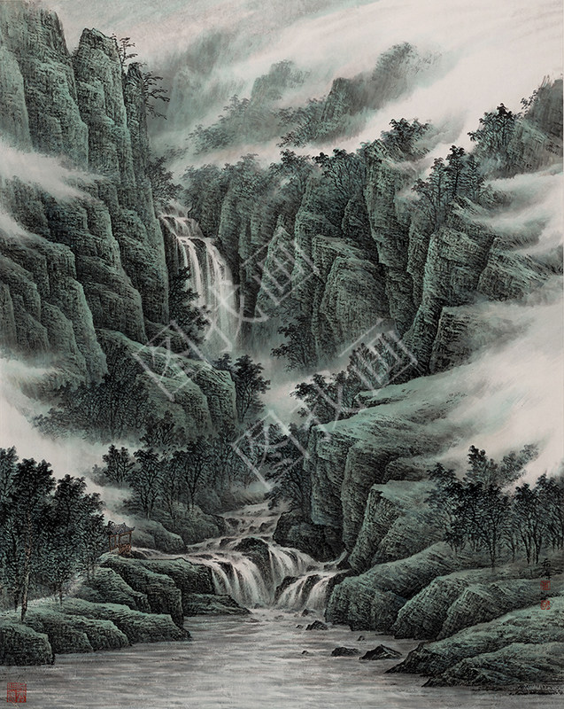 近现代山水画《山水之一》